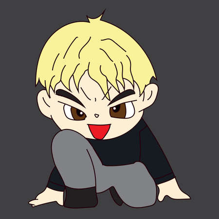 hand drawn cartoon chibi characters in an interesting styleのイラスト素材