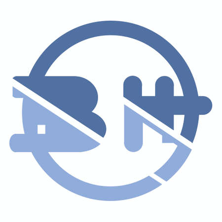 vector modern minimalist clean B and H circle logoのイラスト素材