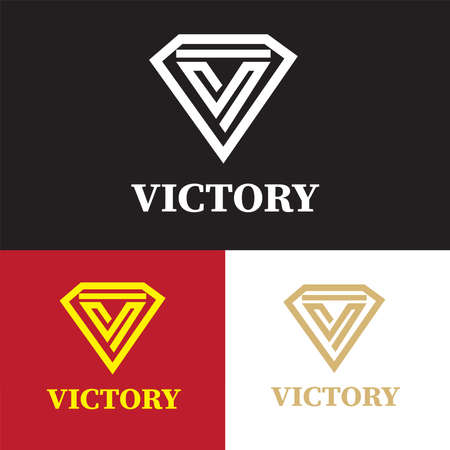 professional minimalist clean simple monogram letter V logoのイラスト素材