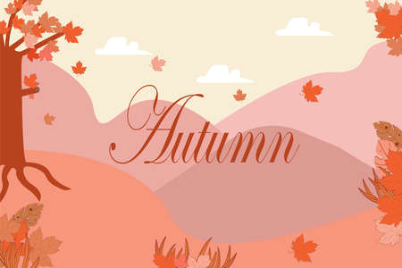 view elegant orange autumn leaf wallpaper backgroundのイラスト素材