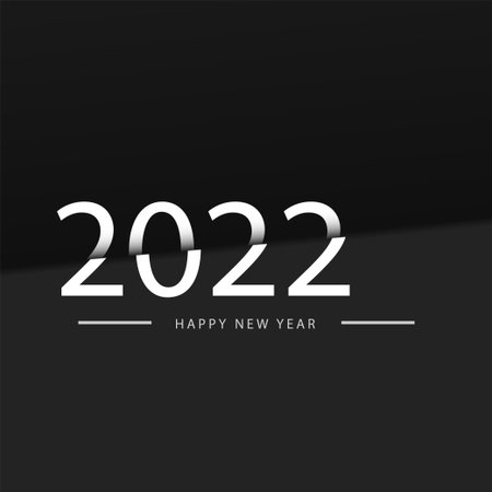 happy new year 2022 cutout font black background