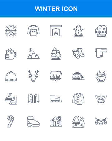 winter icon set pack bundleのイラスト素材