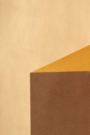 Abstract background with imitation of a stand for products. Chaotic intersection of orange, brown and beige colors.Vertical background image.の写真素材