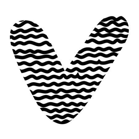 Hand drawn heart. Hand drawn rough lines black and red hearts isolated on white background. Vector illustration for your graphic design for Valentine s Day.のイラスト素材