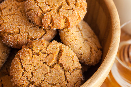 Honey ginger cookies on a rustic background