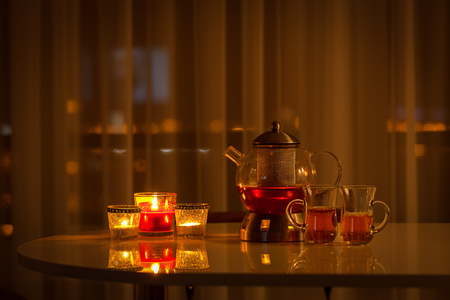 Romantic evening indoors.の写真素材