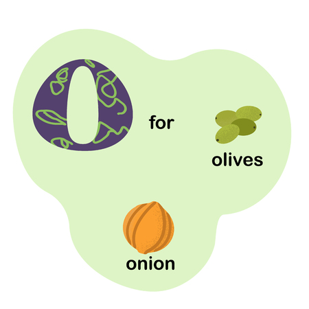 Children's Font in flat style illustration. Stylish multicoloured set.のイラスト素材