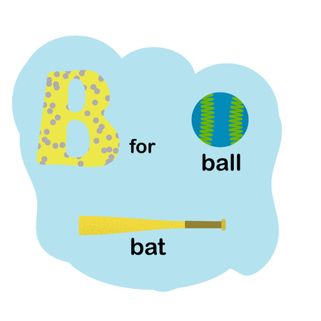 Children's Font in flat style illustration. Stylish multicoloured set.のイラスト素材