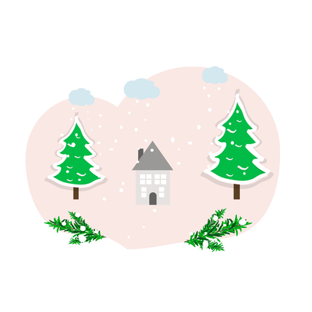 Merry Christmas to Everyone, Background With Typography and Elementsのイラスト素材