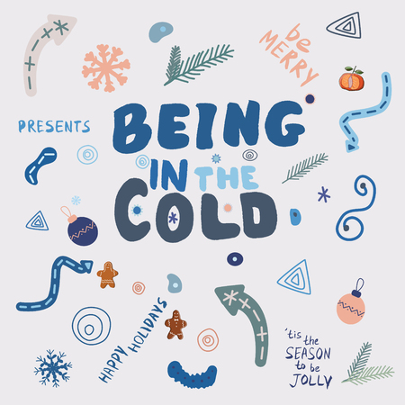 winter hand lettering illustrationのイラスト素材