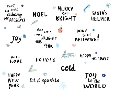 Merry Christmas to Everyone, Background With Typography and Elementsのイラスト素材