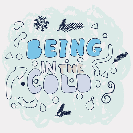 winter hand lettering illustrationのイラスト素材