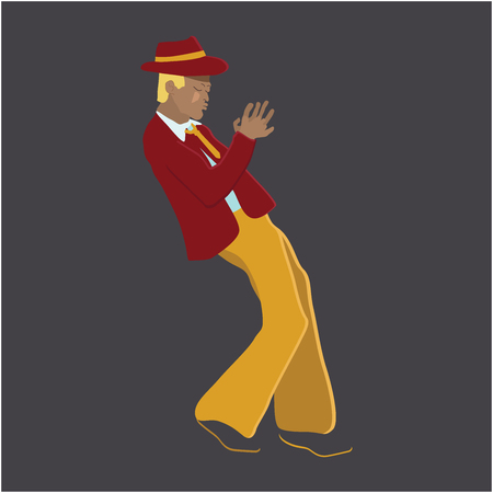 Happy musician. Illustration  greeting card, poster design element. Vectorのイラスト素材