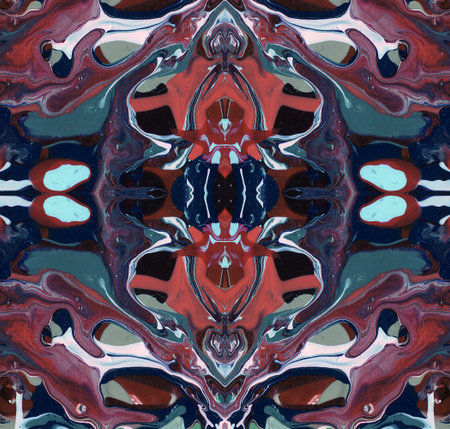 Multicolored symmetrical kaleidoscope illustration. Beautiful design for poster, card, banner....