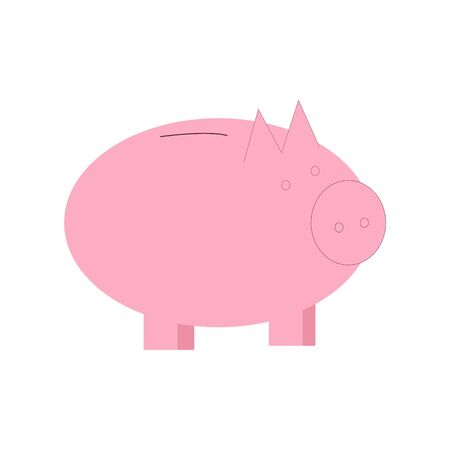 Piggy money box for finance education concept. Flat cartoon style isolated on white background. Vector illustrationのイラスト素材