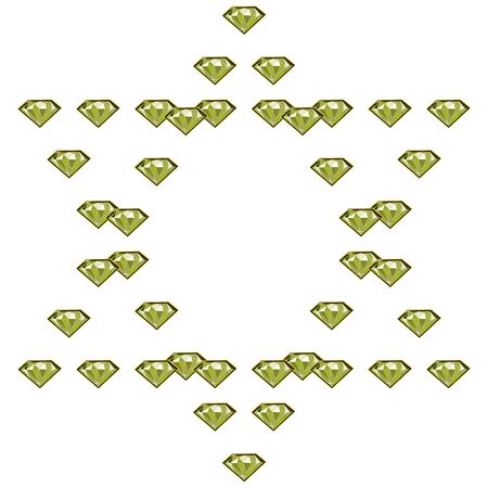 Fancy light green diamond jewels in circle shape frame isolated on white background. Vector illustration jewels or precious diamonds gem set.のイラスト素材