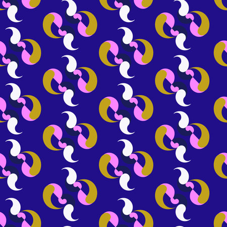 Blue modern stylish texture. Repeating geometric pattern with curves. Contemporary graphic design....