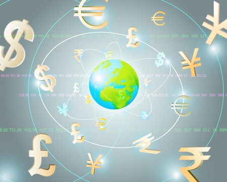 Global Currencies as a Financial Art Background.の写真素材