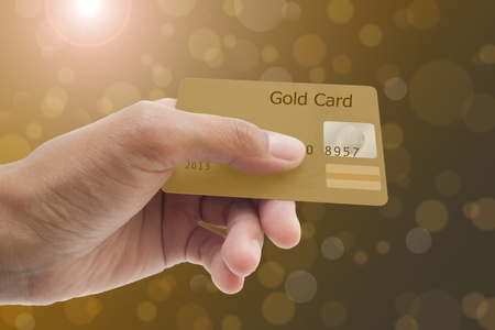 female hand showing credit card.の写真素材