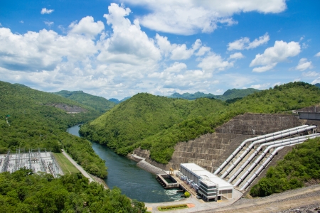 The power station at the Srinakarin Dam in Thailand の写真素材