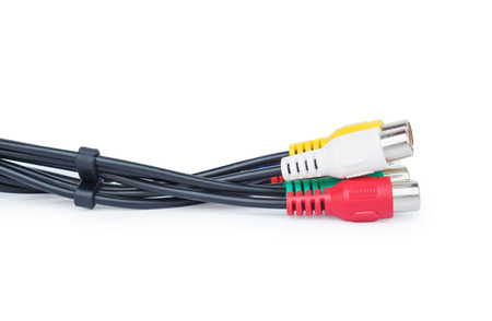 AV cables isolated on white background.の写真素材