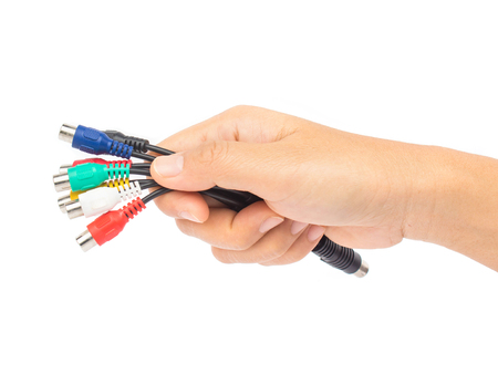 AV cables isolated on white background.の写真素材
