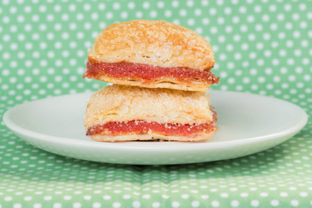 Pineapple pie on a plate.の写真素材