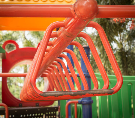 hanging monkey bars in A Playground.の写真素材
