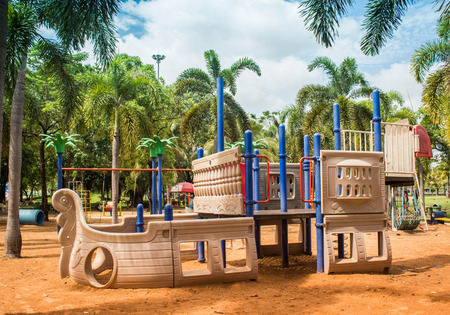 Children's playground at public parkの写真素材