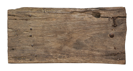 Old plank of wood isolated on white background with Clipping Path.の写真素材