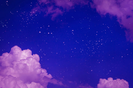 night sky with cloudの写真素材