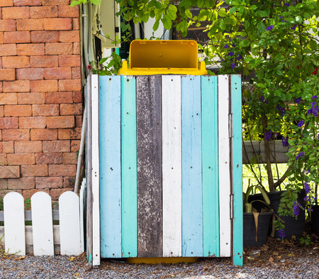 Wood bin In The Parkの写真素材