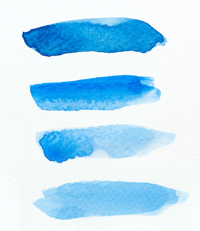 Watercolor Ombre brush Background. Watercolor Wash.Watercolor blue background.の写真素材