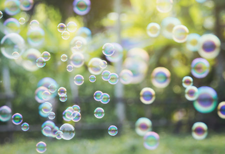 Rainbow bubbles ,Abstract soap bubble background.