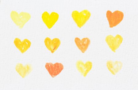 Set of watercolor hearts,Valentine background.の写真素材