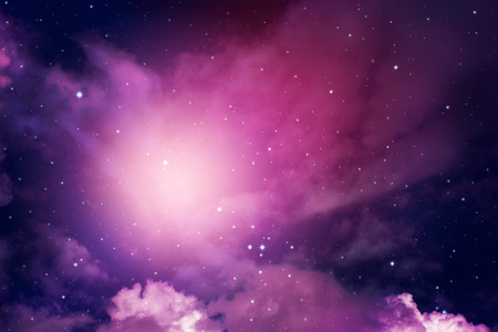 Space of night sky with cloud and stars.の写真素材