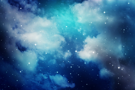 Space of night sky with cloud and stars.の写真素材