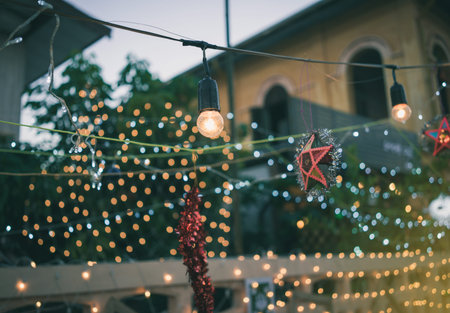 Light bulb,Decorative outdoor hanging in the garden.