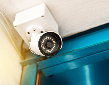 Security video camera for home protection in door, privacy, security against crime.