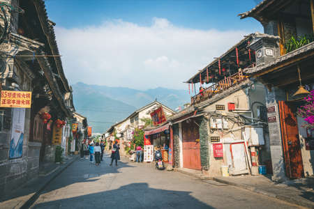 DALI, CHINA - April 21,2019: Scenic street in the Old Town of Dali,Yunnan,China.のeditorial素材