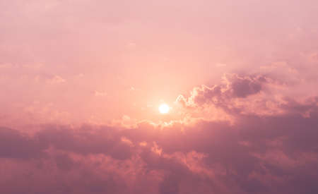 Beautiful pink sky with cloud before Sunset Sunrise.の写真素材