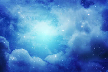 Space of night sky with cloud and stars.の写真素材