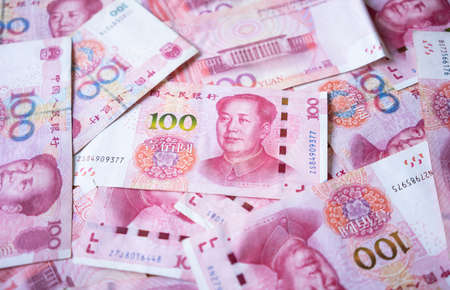 Banknote one hundred yuan background.の写真素材