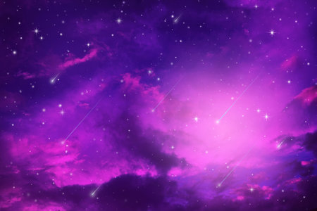 Space of night sky with cloud and stars.の写真素材