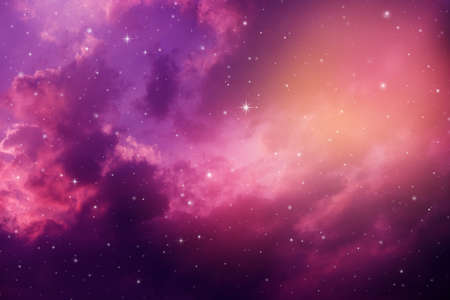 Space of night sky with cloud and stars.の写真素材