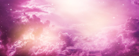Panorama space of night sky with cloud and stars.の写真素材