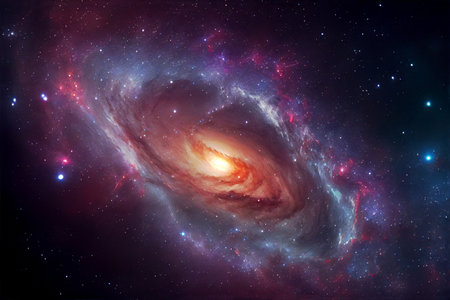 Milky Way Galaxy, Universe filled with stars, nebula.Space background with spiral galaxy.の素材