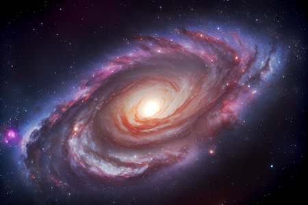 Milky Way Galaxy, Universe filled with stars, nebula.Space background with spiral galaxy.の素材