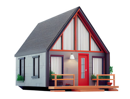 Mini house model on white background.Real estate concept.の素材