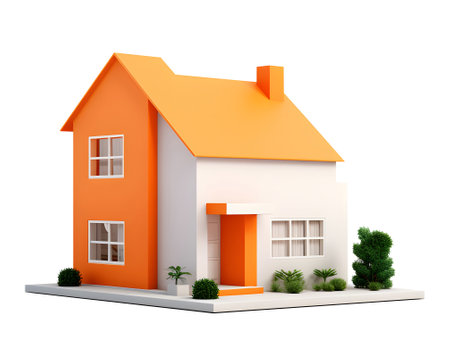 Mini house model on white background.Real estate concept.の素材